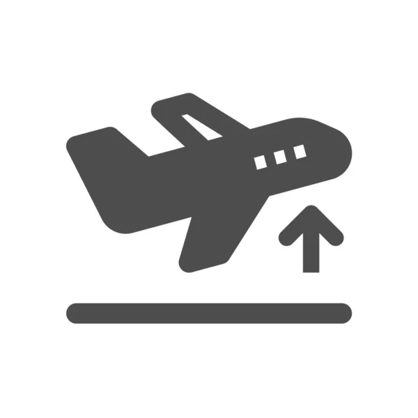 Icône Des Affaires Aéroport Avion Dans Style Solide — Image vectorielle