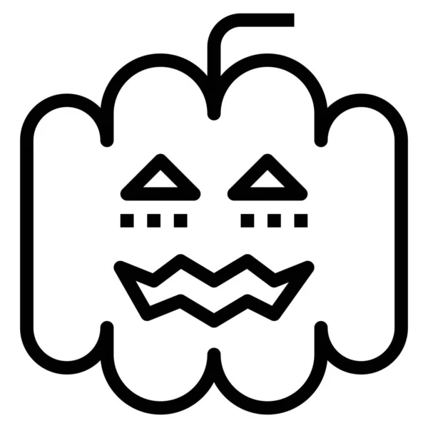 Icône Jack Fantôme Halloween Dans Style Outline — Image vectorielle