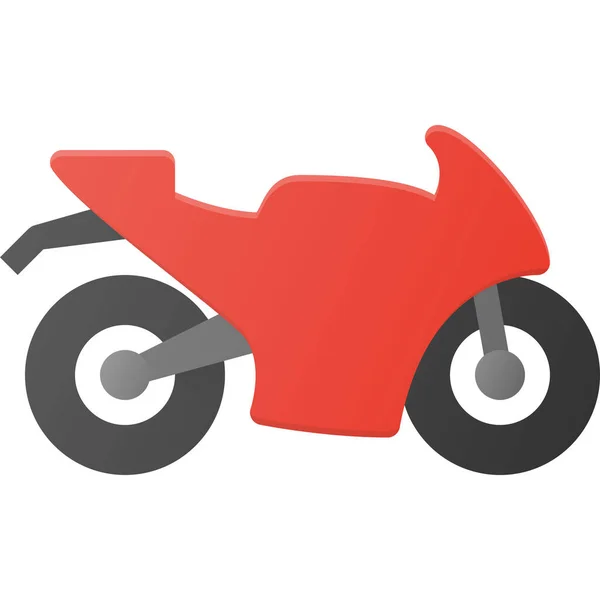 Motorrad Motorrad Motorrad Ikone Flachen Stil — Stockvektor