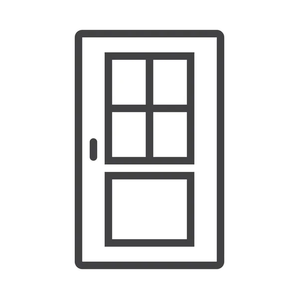 家庭の装飾カテゴリのドアの入り口のガラスのアイコン — ストックベクタ