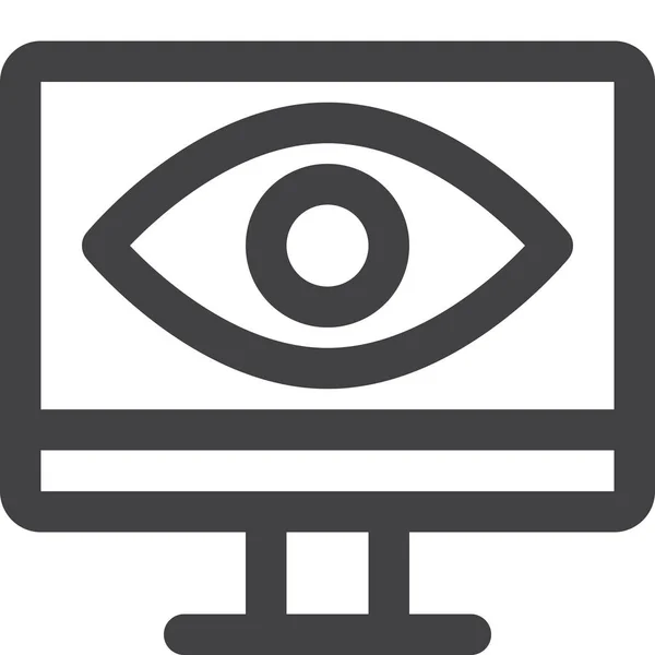 Augenmonitor Bildschirm Symbol Outline Stil — Stockvektor
