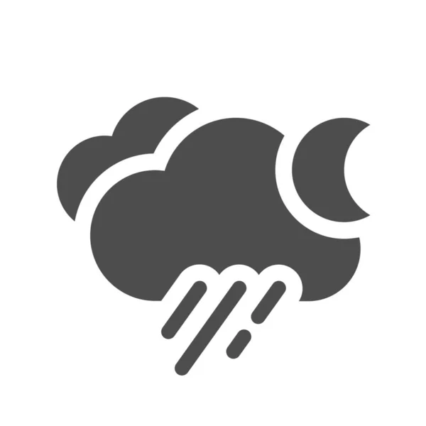 Ícone Previsão Nuvem Climática Estilo Sólido — Vetor de Stock