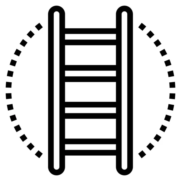 爬梯救援图标的轮廓风格 — 图库矢量图片