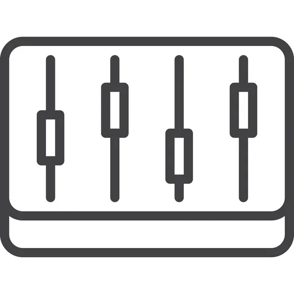 轮廓风格的控制台均衡器级别图标 — 图库矢量图片