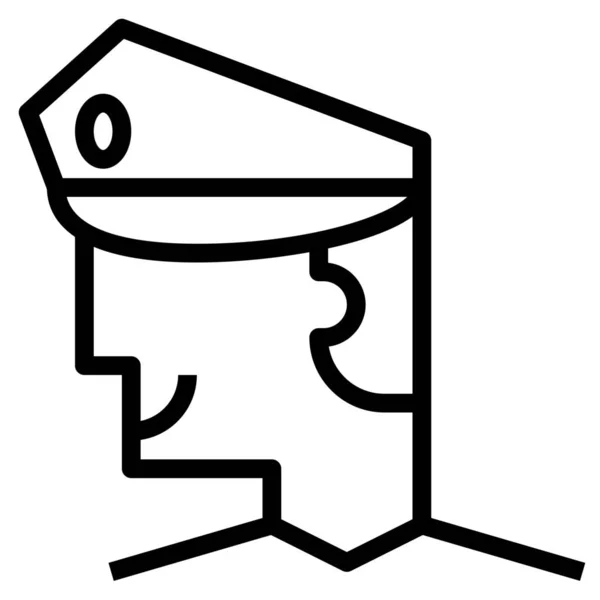 Avatar Patron Capitaine Icône Dans Style Outline — Image vectorielle