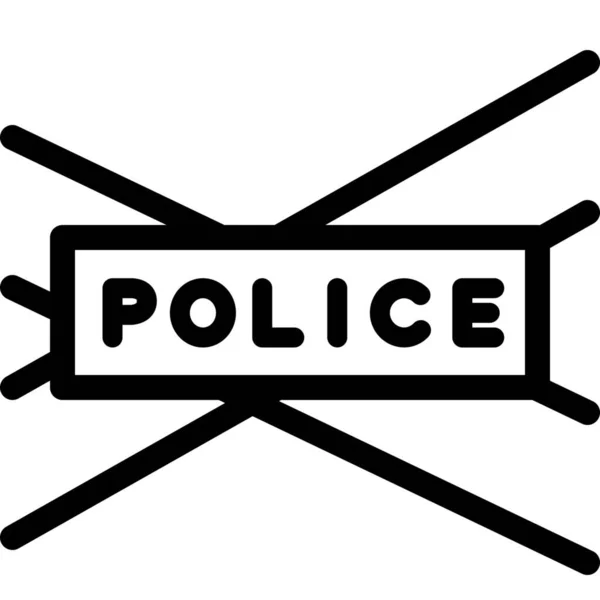 Brottsutredning Polisiär Ikon Översikt Stil — Stock vektor