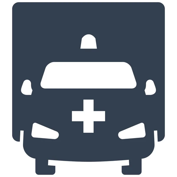 Ambulance Auto Cars Icon Solid Style — Stock Vector