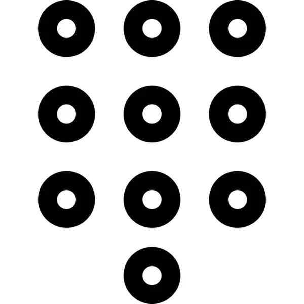 Ikona Dial Dots Pad Stylu Osnovy — Stockový vektor