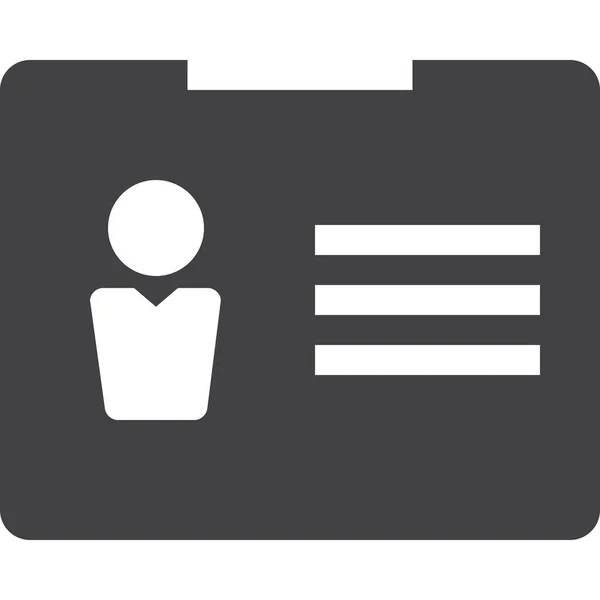 Account Badge Person Icon Solid Style — 스톡 벡터