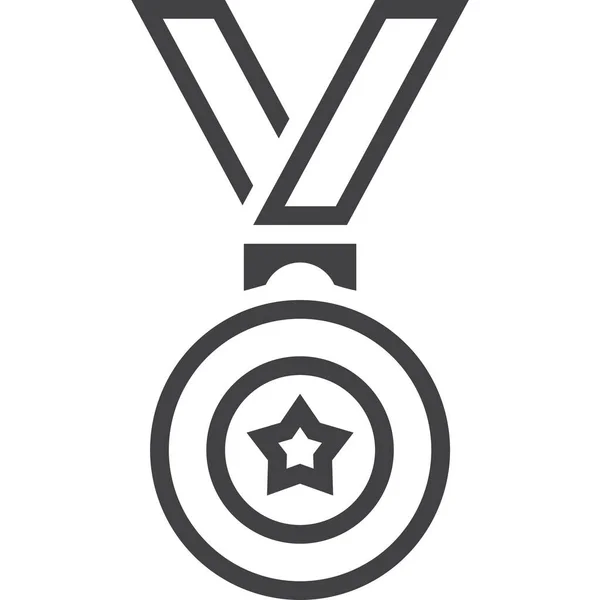 Award Medal Star Icon Outline Style — Stock Vector