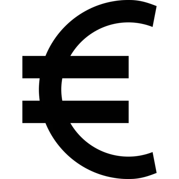 Euro Geld Teken Pictogram Solid Stijl — Stockvector