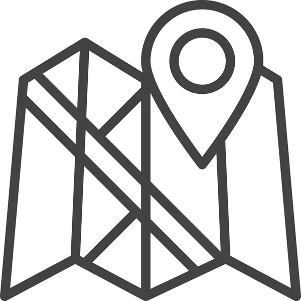 Locatie Kaart Pin Pictogram Omtrek Stijl — Stockvector