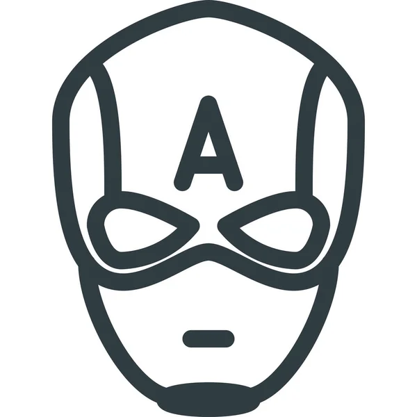 Америка Аватар Капітан Значок Стилі Контур — стоковий вектор
