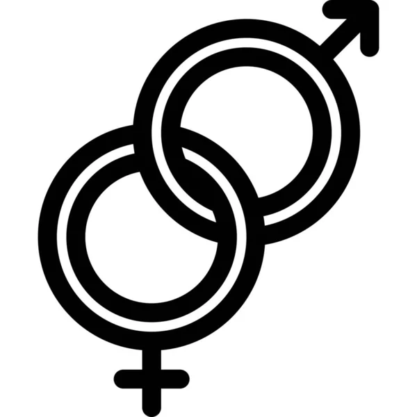 Gender Love Man Ikone Outline Stil — Stockvektor