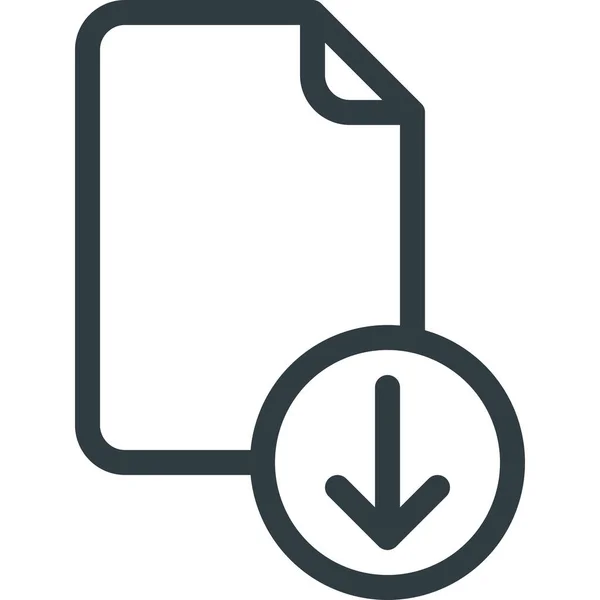 Documen Download File Icon Outline Style — Stockvector