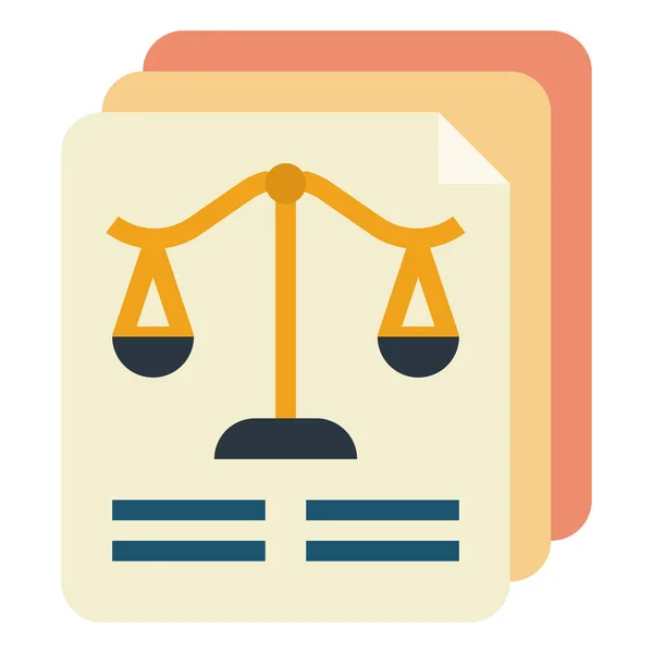 Έγγραφο Νομικό Εικονίδιο Δικαίου Επίπεδη Στυλ — Διανυσματικό Αρχείο