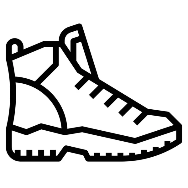 Camping Hiking Zapato Icono Estilo Esquema — Vector de stock