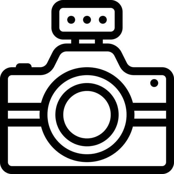 Εικόνα Φωτογραφικής Μηχανής Εικονίδιο Στυλ Περίγραμμα — Διανυσματικό Αρχείο