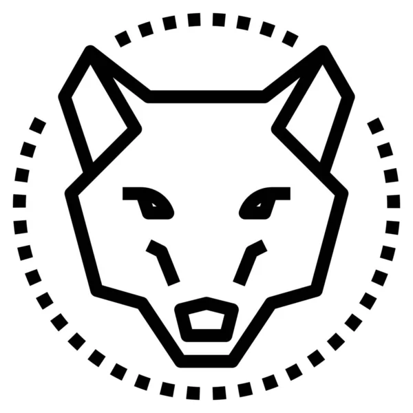 Hundefuchs Halloween Symbol Outline Stil — Stockvektor