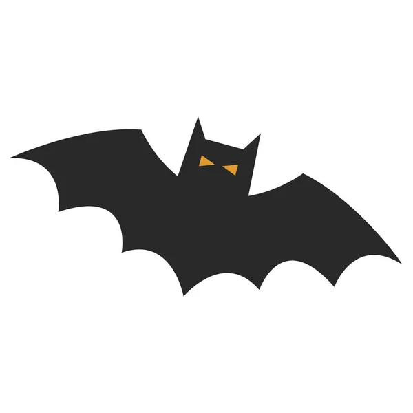 Zvíře Bat Tmavá Ikona Plochém Stylu — Stockový vektor