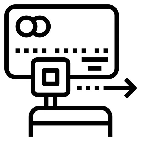 Cartão Crédito Ícone Móvel Estilo Esboço —  Vetores de Stock