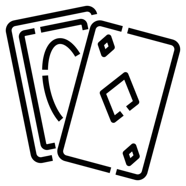 Tarjetas Casino Icono Entretenimiento Estilo Esquema — Archivo Imágenes Vectoriales