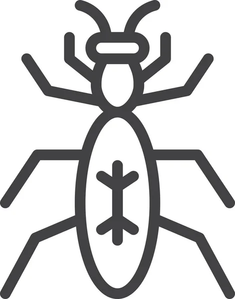 甲虫昆虫图标的轮廓风格 — 图库矢量图片