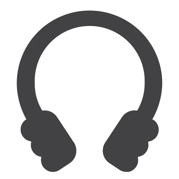 Fülhallgató Fejhallgató Ikon Szilárd Stílusban — Stock Vector
