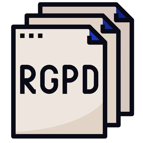 Daten Dokument Rgpd Icon — Stockvektor