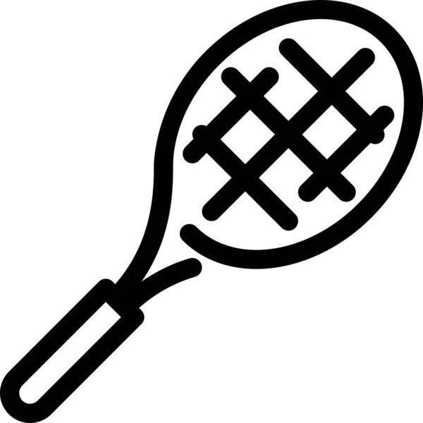 装备游戏网球拍图标的轮廓风格 — 图库矢量图片