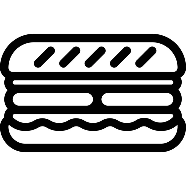 Ícone Fast Food Hambúrguer Estilo Esboço — Vetor de Stock