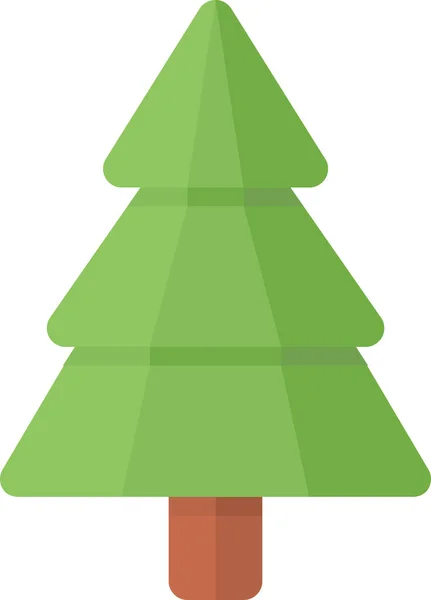Christmas Fir New Year Icon Flat Style — Stock Vector