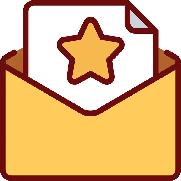 Ícone Favorito Envelope Mail Estilo Esboço Preenchido — Vetor de Stock