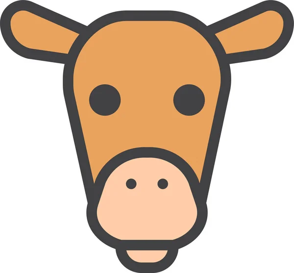 Animal Camel Cow Icon Filled Outline Style — 图库矢量图片