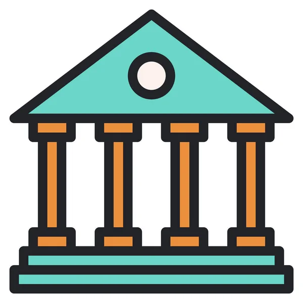 Иконка Финансирования Банка Стиле Заполненный Контур — стоковый вектор