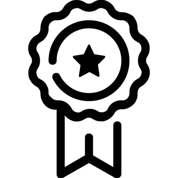 Logro Insignia Premio Icono Estilo Esquema — Vector de stock