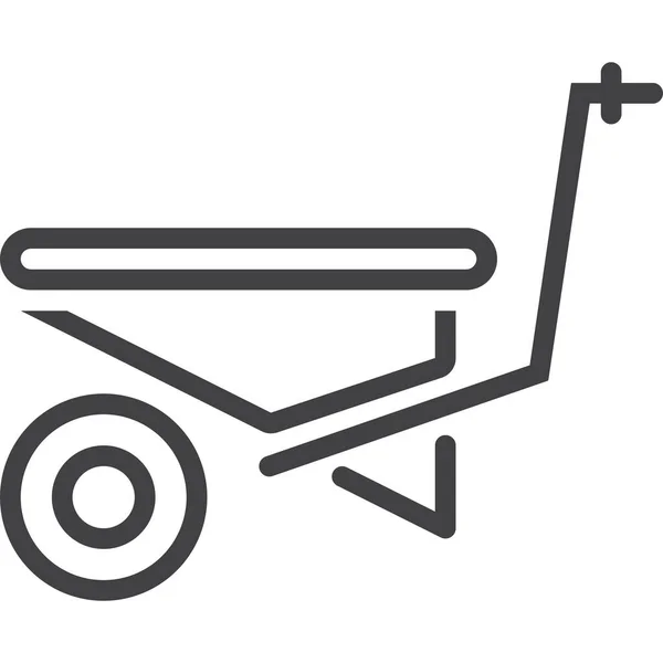 Barrow Gardening Wheelbarrow Icon Outline Style — 图库矢量图片