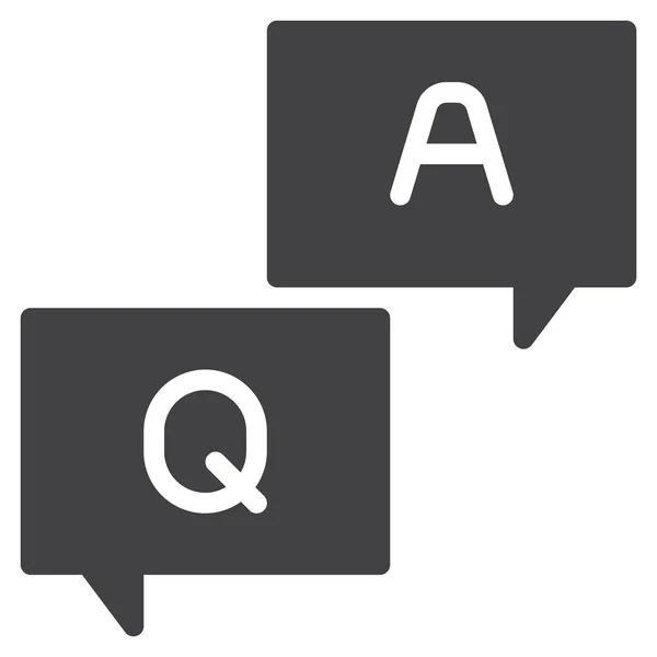Antworten Faq Fragen Symbol Solidem Stil — Stockvektor