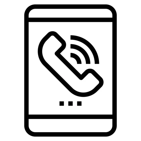 App Εικονίδιο Επικοινωνίας Κλήσης Στυλ Περίγραμμα — Διανυσματικό Αρχείο