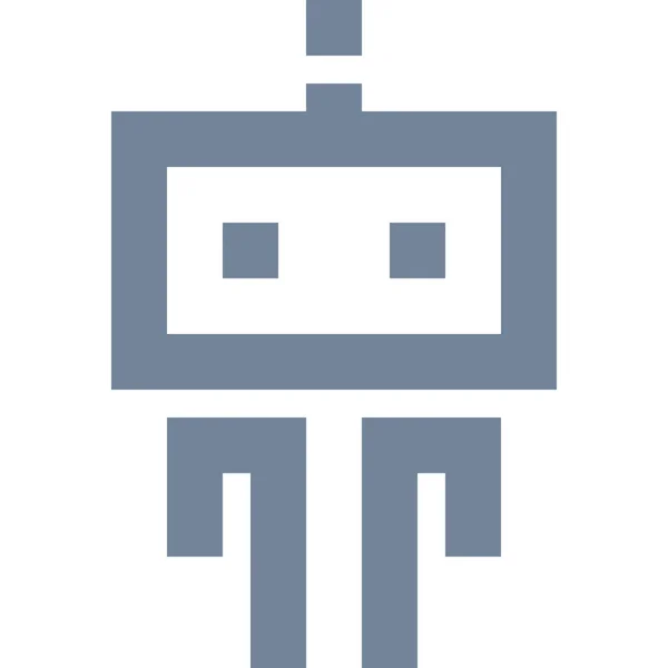 Artifitial High Tech Humanoid Icon Outline Style — Stok Vektör