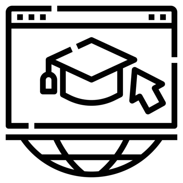 Icône Certification Baccalauréat Gradué — Image vectorielle