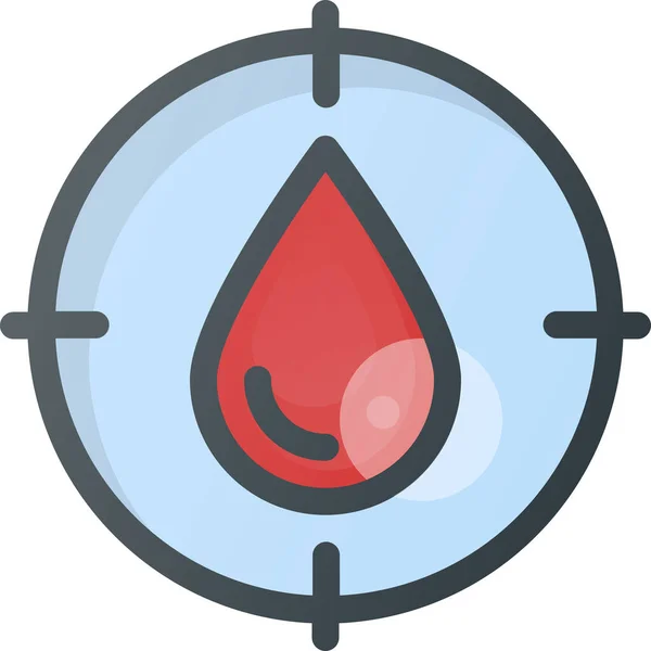 Ikona Cílového Typu Krve Stylu Vyplněného Osnovy — Stockový vektor