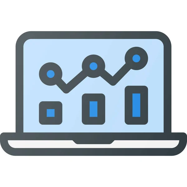 Analysis Diagram Engine Icon Filled Outline Style — Stok Vektör