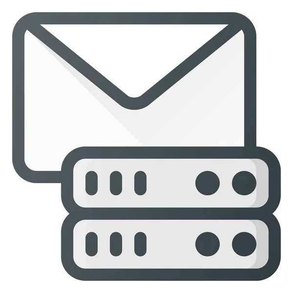 Data Database Mail Icon Filled Outline Style — Archivo Imágenes Vectoriales