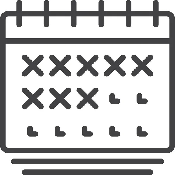 Calendar Outline Family Home Icon Outline Style — Stock Vector