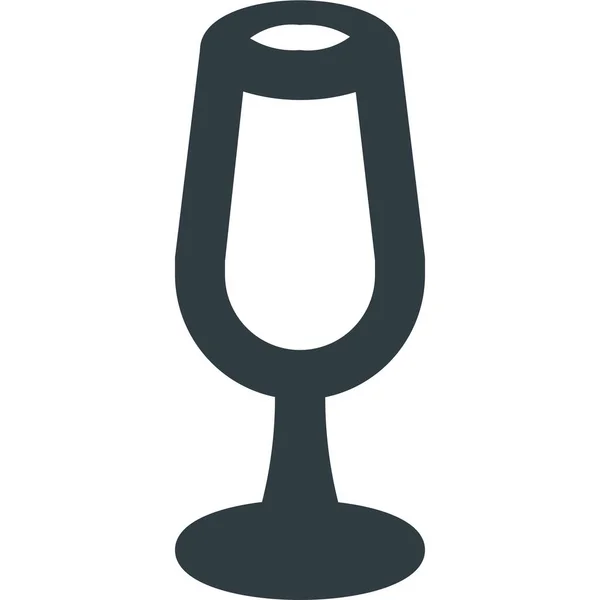 Slavit Šampaňské Nápoj Ikona Pevném Stylu — Stockový vektor
