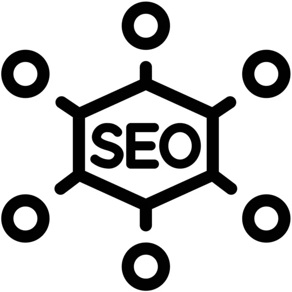 Seo Strategie Taktik Ikone Outline Stil — Stockvektor