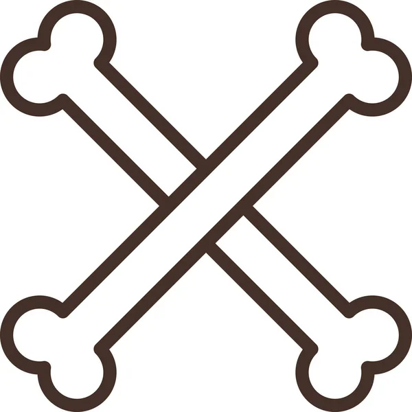 Ikona Człowieka Kości Wapnia Zarysie Stylu — Wektor stockowy
