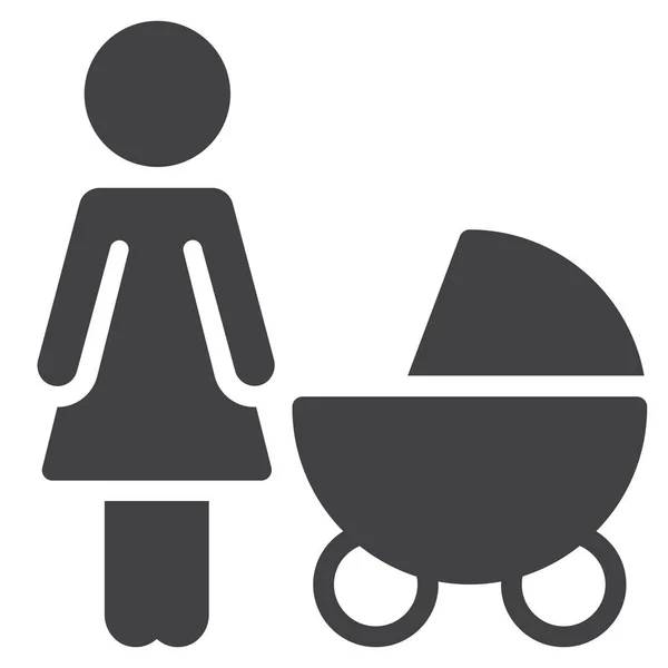 Icona Della Carrozzina Bambini Nella Categoria Neonati Bambini Infanzia — Vettoriale Stock