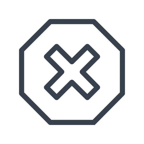 Ikona Omezení Křížového Zákazu Stylu Osnovy — Stockový vektor